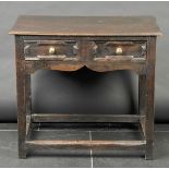 * Side Table. A 19th-century oak single drawer side table, in the 17th-century style, the