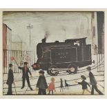 * Lowry (Laurence Stephen, 1887-1976). Level Crossing, offset colour lithograph, printed in 1973,