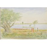 India. Three watercolour sketchbooks of scenes in India, early 20th century, approximately thirty