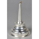 * Wine funnel. A George III silver wine funnel by Henry Chawner, London 1791, engraved with family