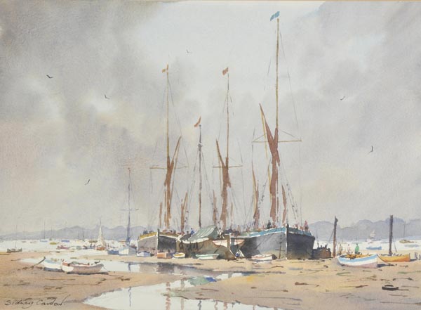 *Cardew (Sidney, 1931-). Cluster of Barges, watercolour, signed lower left, 27 x 36.5cm (10.5 x 14.