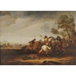 * Palmadesz (Palmades, 1607-1638). A cavalry skirmish, oil on wood panel, showing several horsemen