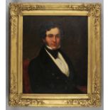 * English School. John James Talman, oil on canvas, half-length portrait of a dark-haired gentleman