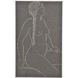 * Gill (Eric, 1882-1940). Female Nude, seated, 1937, wood engraving, as published in Twenty-Five