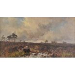 * Slater (John Falconar, 1857-1937). Moorland Scene, oil on canvas, signed lower right, two small