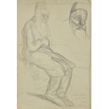 * Gertler (Mark, 1891-1939). Study of a Jewish Elder, 1924, charcoal on artist’s board, inscribed