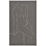 * Gill (Eric, 1882-1940). Female Nude, seated, 1937, together two wood engravings, published in