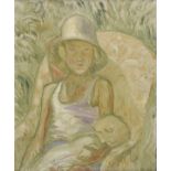 * Farleigh (Elsie, 1900-1981). Young girl with baby, 1930, oil on canvas, showing a young girl in a