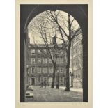 * Christy (Beatrice M., 1910-2003). Pump Court, London, 1938, wood engraving on vellum paper,