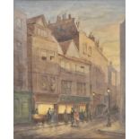 * Goble (Warwick, 1862-1943). Drury Lane, watercolour, showing an evening street scene with figures