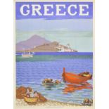 * Tetsis (Panayiotis, 1925-). Greece. Aegean Seacoasts, 1948, colour lithograph poster, printed by