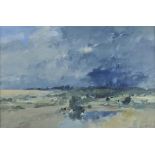 * Burman (John Reginald, 1936-). Weather Encounter, Stiffkey, oil on board, landscape with dramatic