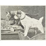 * English School. The Rat Catchers, 1914-15, a pair of pen and ink drawings on paper, each signed