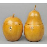 * Tea Caddy. A George III-style fruitwood tea caddy in the form of an apple, with shield keyplate,