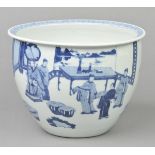 * Chinese Bowl. A Chinese porcelain jardiniere, decorated with scholars and literati, Chenqhua