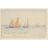 * Kirkpatrick (Ethel, circa 1891-circa 1941). Brixham Trawlers, colour woodcut on laid paper,