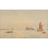 * Walters (George Stanfield, 1838-1924 ). A Winter Morning on the Thames, watercolour on paper,