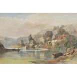 * Bristol. View of the River Avon, Hanham, 1860, watercolour, showing a river landscape, with boats