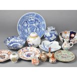 * Oriental Ceramics. A collection of ceramics, including a late 19th-century Chinese blue and white