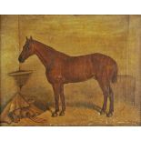 * Clowes (Henry, 1799-1871). A chestnut horse in a stable, 1868, oil on canvas, signed and dated