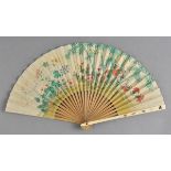 * Fan. A Japanese fan, Meiji period, late 19th century, woodblock printed folding paper fan, with