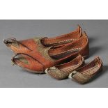 * Oriental Slippers. A pair of miniature oriental slippers, mid 19th century, a pair of leather