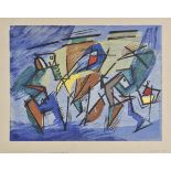 * Schanker (Louis, 1903-1981). Ice Hockey, colour woodblock print on paper, signed in pencil to