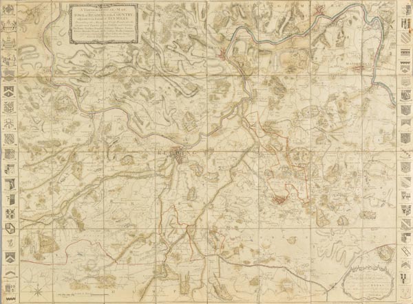 Berkshire. Pride (Thomas), A Topographical Map of the Town of Reading and the Country adjacent to an