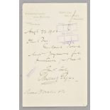 Elgar (Edward, 1857-1934). Autograph letter signed 'Edward Elgar', Craeg Lea, Wells Road, Malvern,