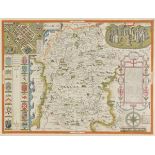 Wiltshire Speed (John), Wilshire, [1616], engraved map with contemporary hand colouring, inset