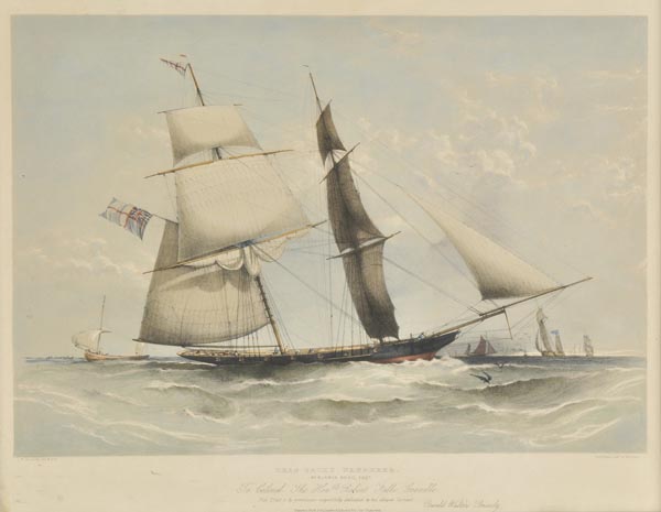 Yachting. Brierly (O.W), Brig Yacht Wanderer. Benjamin Boyd Esqr. published Edward Fry & Son, London