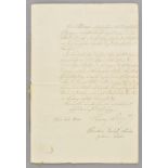 Liszt (Franz, 1811-1886). Signed contract 'Franz Liszt', Weimar, 4 January 1858,  being a