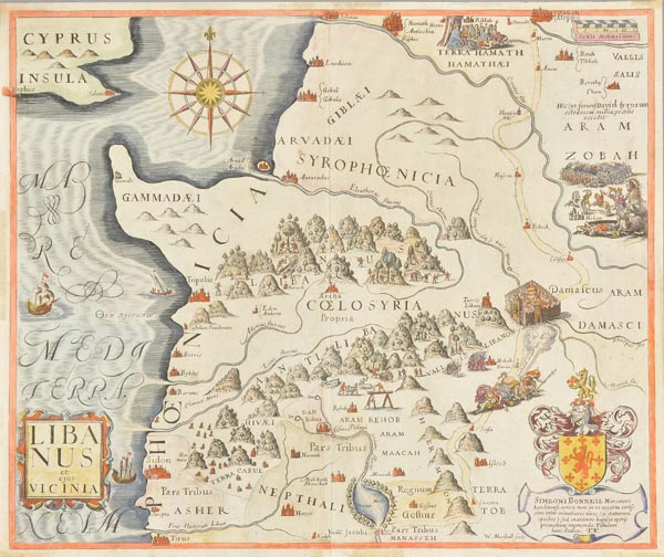 Lebanon. Fuller (Thomas), Libanus et ejuus Vicinia, circa 1650, hand coloured engraved map,