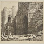 *Griggs (Frederick Landseer, 1876-1938). he Barbican, 1920,  etching on laid paper, one of a few