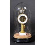 *Clock. A late 19th-century French mantel clock,  the brass skeleton movement stamped 'Pert Bally,