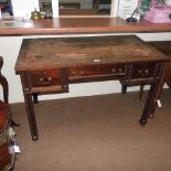 *Writing Desk. An Edwardian mahogany writing desk, the rectangular top with leather inset, above