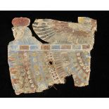 *Egyptian Cartonage. A fragment of Egyptian cartonage finely decorated with head of Ra and an