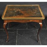 *Table. A 19th-century Continental rosewood side table,  probably French, the rectangular glass