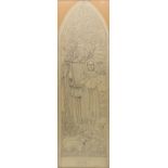 *Firkins (Ivy, late 19th/early 20th century). Jeanne d'Arc, pencil on thick paper, arched design for