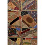 *American Quilts. A crazy pattern patchwork quilt, circa 1930s,  handstitched quilt, in velvet and