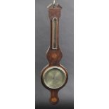*Barometer. A Victorian mahogany whee barometer,  the circular silvered dial signed 'D. Ortelli,