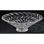 *Clyne Farquharson. An Art Deco clear glass bowl,  of conical form with leaf pattern cut decoration,