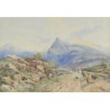 *Burgess (John, 1814-1874). Snowdon from Llanberis Road, watercolour, showing a mounted figure and
