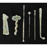 *Roman Bronze. A collection of Roman bronze implements and pins, various dates, 2nd to 4th century,