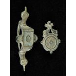 *Roman Brooch. A Roman bronze brooch with zoomoprhic arms, 2nd century,  cast bronze with some