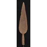 *Viking Spearhead. A large Viking iron spearhead, late 9th century,  iron with overall patina,