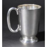 *Mug. An Elizabeth II silver mug by Walker & Hall, Sheffield 1958,  of plain form on pedestal