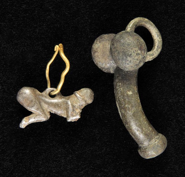 *Roman Amulet. A Roman bronze phallic amulet, 2nd or 3rd century,  cast bronze with original