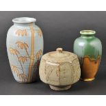 *Studio Pottery A group of studio pottery wares, 20th century,  including a stoneware vase by Duncan