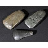 *Stone Age. A group of three British Stone Age hand axes, circa 5000-2000 BC,  shaped and polished